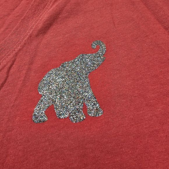 Women's Time &Tru Personalized Alabama Elephant Shirt Size Large Glitter - Picture 5 of 12